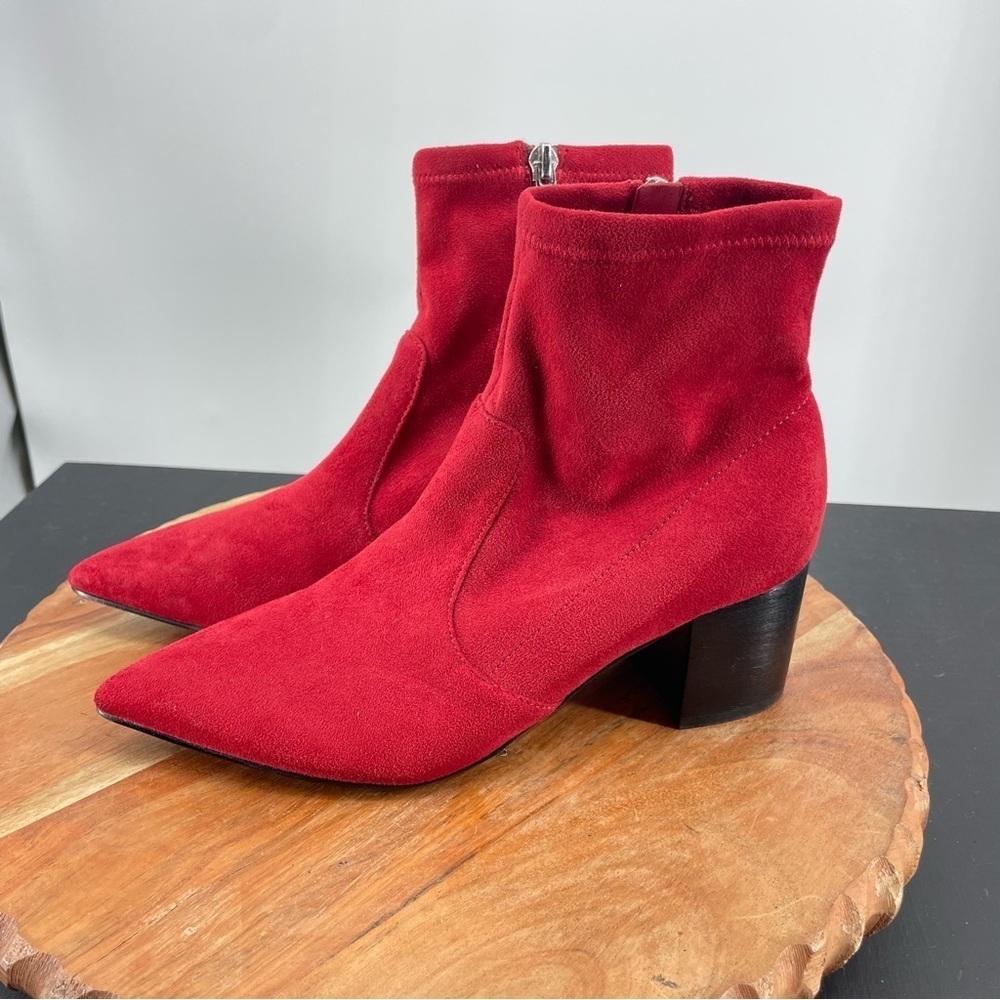 Marc Fisher Red Jerica ankle‎ pointed toe sock Booties SIZE 6